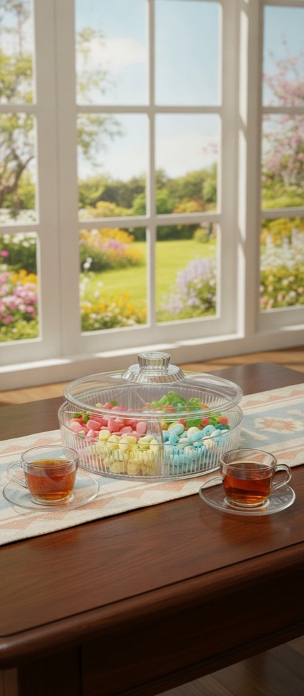 شکلات خوری و آجیل خوری 4 خانه  اکرولیک کد 8040