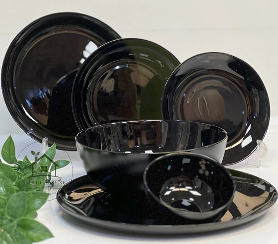 سرویس 26 پارچه گلدن اپال طرح دیوالی مشکی